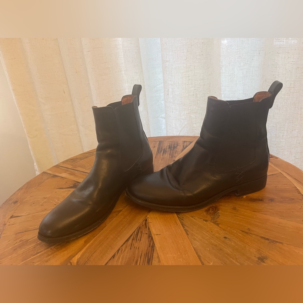 Frye Black Ankle Boots with Elastic Panels